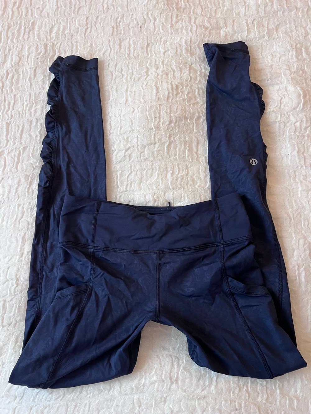 lululemon athletica Navy Ruffle Side Pocket Leggings